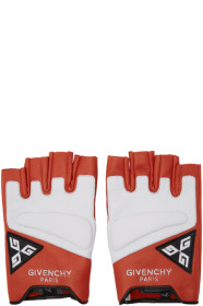 Givenchy - Red & White Mezzi Moto Gloves