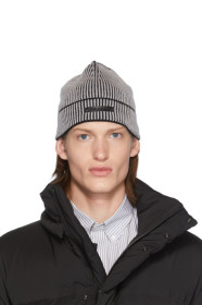 Givenchy - Bonnet gris et noir Logo Patch