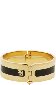 Givenchy - Bracelet manchette doré et noir Simple