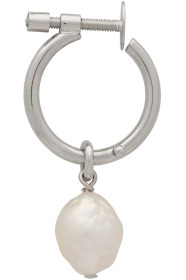 Givenchy - Boucle d'oreille argentée Large Pearl Pendant