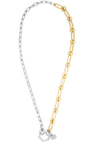 Givenchy - Collier doré et argenté Hexagon Hook Chain