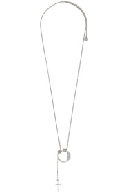 Givenchy - Collier argenté Long Cross Ring
