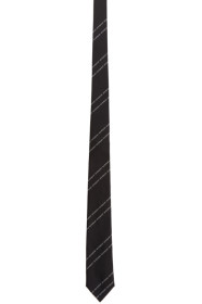 Givenchy - Black & White Silk Pinstripes Tie