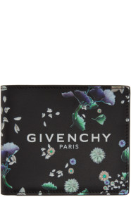 Givenchy - Portefeuille en cuir noir Flowers