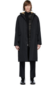 Kassl Editions - Black Canvas Sheepskin Patchwork Coat