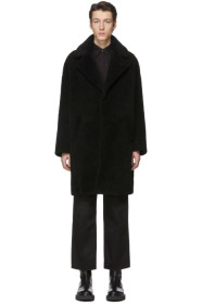Givenchy - ブラック シアリング オーバーサイズ コート