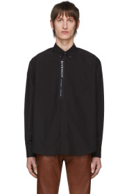 Givenchy - ブラック ポプリン ロゴ シャツ