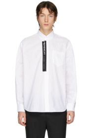 Givenchy - ホワイト ポプリン ロゴ テープ シャツ