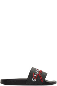 Givenchy - Black & Red Logo Flat Slides