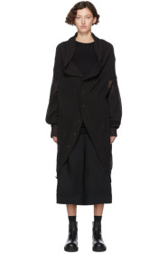Regulation Yohji Yamamoto - Cardigan en maille noir R-Circle CD