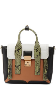 3.1 Phillip Lim - Sac embossé façon python vert Mini Pashli