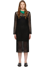 3.1 Phillip Lim - Black Wool Open Knit Polo Maxi Dress