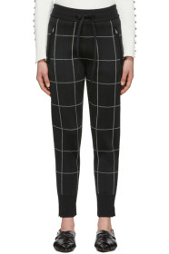 3.1 Phillip Lim - Black Window Pane Jogger Lounge Pants