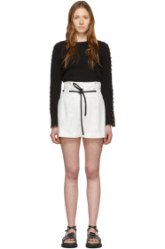3.1 Phillip Lim - White Origami Pleated Shorts