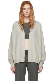 Frenckenberger - Cardigan à capuche en cachemire beige Bomber