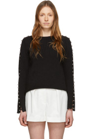 3.1 Phillip Lim - Black Embellished Sleeve Sweater