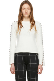 3.1 Phillip Lim - White Embellished Sleeve Sweater