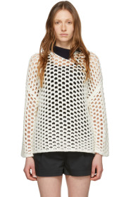3.1 Phillip Lim - White Wool Open Knit Sweater