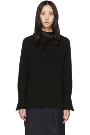 3.1 Phillip Lim - Black Crepe Removable Scarf Blouse