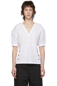 3.1 Phillip Lim - White Poplin Side Stud Blouse