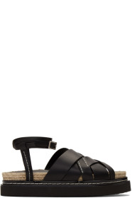 3.1 Phillip Lim - 黑色 Yasmine 厚底草编凉鞋