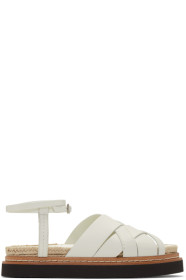 3.1 Phillip Lim - 灰白色 Yasmine 厚底草编凉鞋