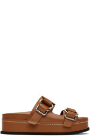 3.1 Phillip Lim - 黄褐色 Freida 双搭扣厚底凉鞋