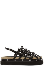 3.1 Phillip Lim - Black Yasmine Cage Espadrille Sandals
