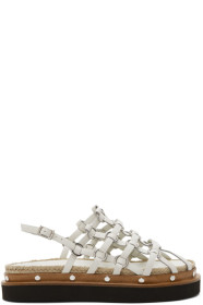 3.1 Phillip Lim - White Yasmine Cage Espadrille Sandals