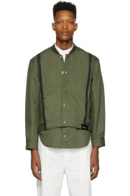 3.1 Phillip Lim - Blouson aviateur à ourlet pan de chemise vert