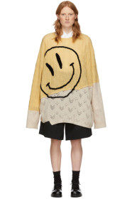 Raf Simons - Yellow & Beige Oversized Collage Sweater