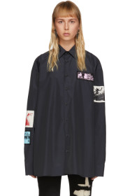 Raf Simons - Black Oversized Patch Shirt