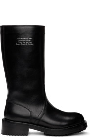 Raf Simons - Black Text Mid-Calf Boots