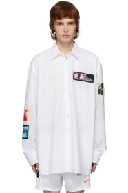Raf Simons - 白色贴饰大廓形衬衫