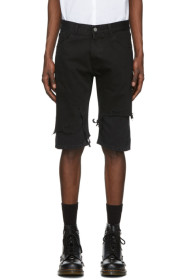Raf Simons - Black Distressed Double Layer Shorts
