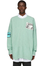 Raf Simons - Blue Oversized Patch Sweater