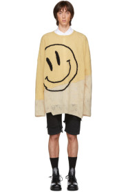 Raf Simons - Yellow & Beige Oversized Collage Sweater