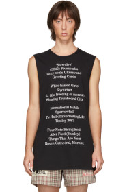 Raf Simons - Black Printed Text Tank Top