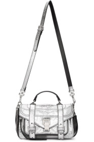 Proenza Schouler - Silver Tiny Zip PS1 Messenger Bag