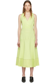 Proenza Schouler - イエロー Proenza Schouler White Label ノースリーブ ディープ V ドレス