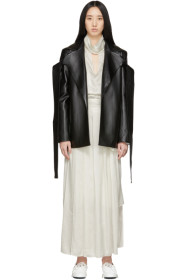 Matériel Tbilisi - Black Faux-Leather Tie Blazer