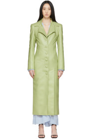 Matériel Tbilisi - Green Faux-Leather Tie Coat
