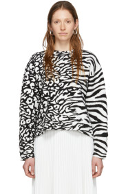 Proenza Schouler - White & Black 'Proenza Schouler White Label' Animal Jacquard Knit Sweater