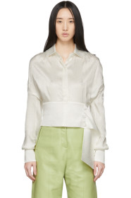 Matériel Tbilisi - White Jacquard Cropped Shirt