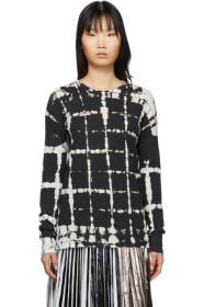 Proenza Schouler - Black & White Tie-Dye Long Sleeve T-Shirt