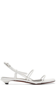 Proenza Schouler - White Strappy Low Kitten Heel Sandals