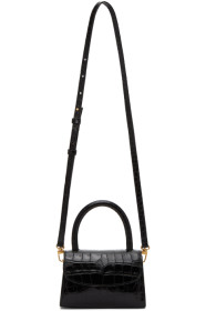 BY FAR - Black Croc Mini Bag