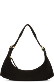BY FAR - Black Suede Mara Shoulder Bag