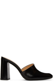 BY FAR - Black Semi Patent Nina Mules
