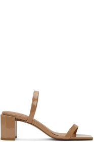 BY FAR - Tan Patent Tanya Heeled Sandals